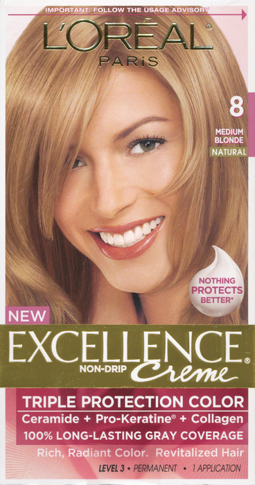 L'Oreal Paris Excellence Creme Medium Blonde Permanent Hair Color 1ct