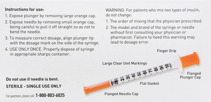 Good Neighbor Pharmacy Insulin Syringes 28Gx1/2" 1cc 100ct