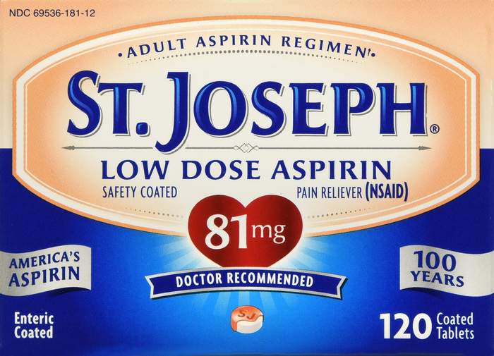 St. Joseph Aspirin 81mg Pain Reliever Enteric Coated Tablets 120ct