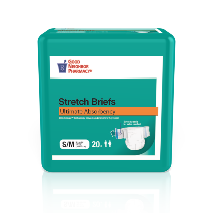 Good Neighbor Pharmacy Stretch Briefs Ultimate Absorbency S/M 20ct