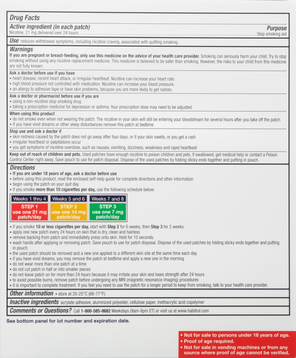 Habitrol Nicotine Transdermal System 21mg Stop Smoking Aid Patch 14ct