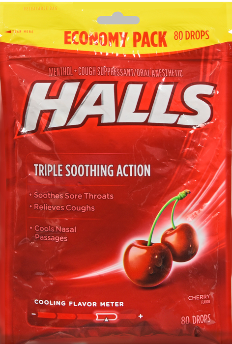 HALLS BAG CHERRY 80CT