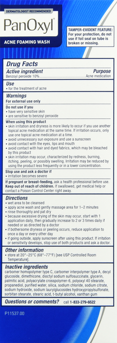 Panoxyl Maximum Strength Acne Foaming Wash 5.5oz