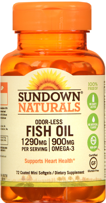 FISH OIL MINI 1290MG SOFTGEL 72CT SUNDOW