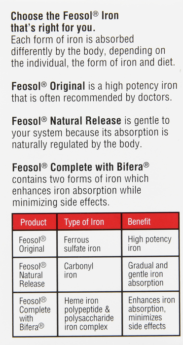 Feosol Ferrous Sulfate Iron Tablets 120ct