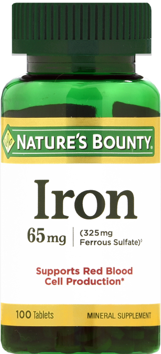 IRON 65MG TABLET 100CT NAT BOUNTY