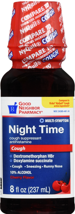 Good Neighbor Pharmacy Night Time Cough Cherry Flavor Liquid 8oz