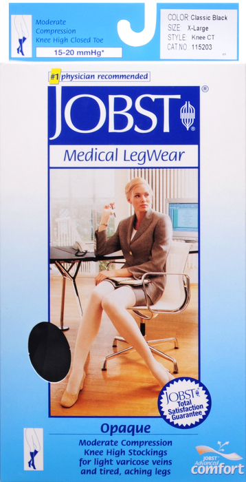 JOB OPAQUE KNEE 15-20 XLG BLK DS