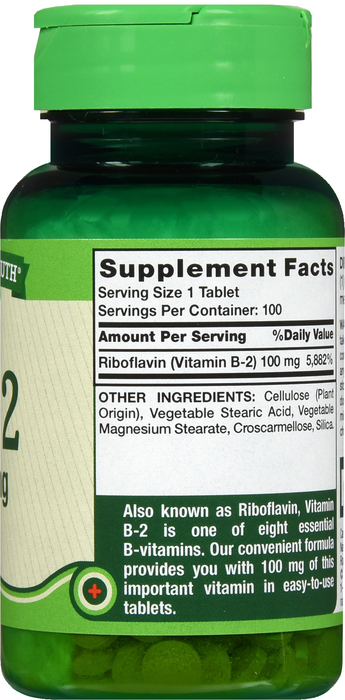 VIT B-2 100MG TAB 100CT NAT TRUTH