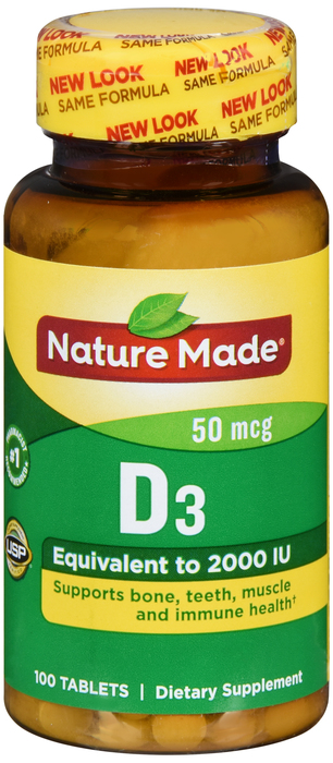 Nature Made VIT D-3 2000IU TABLET 100ct