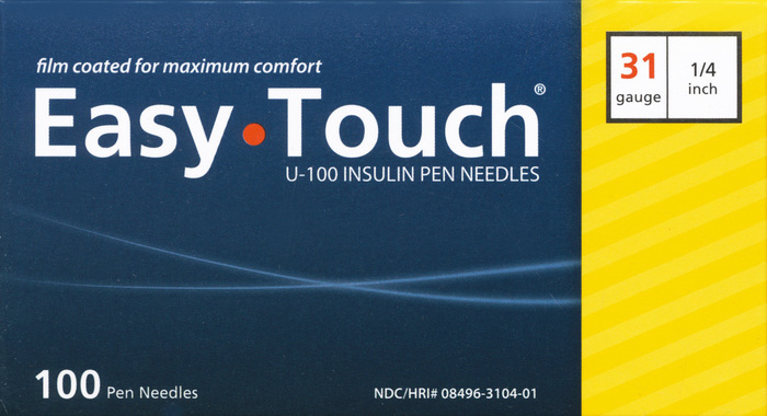 Easy Touch Pen Needles 31Gx1/4in 100ct