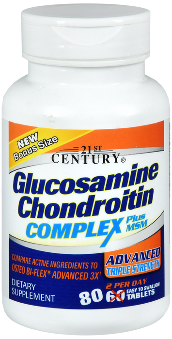 21st Century Glucosamine Chondroitin Complex + MSM Tablets 80ct