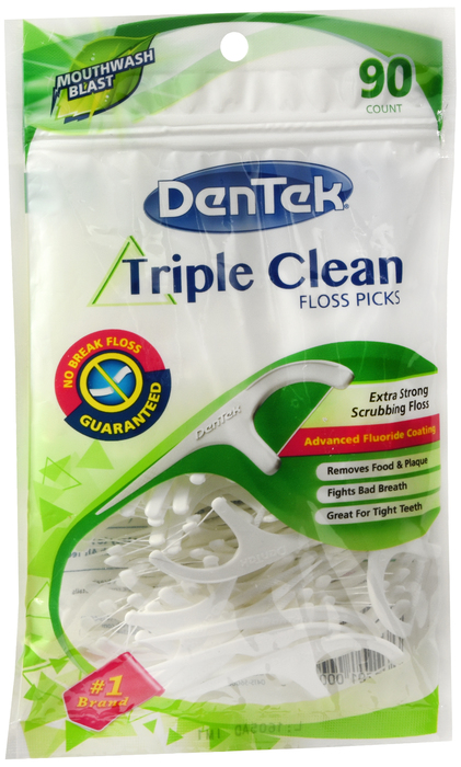 DenTek Triple Clean Floss Picks Mouthwash 90ct