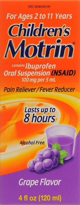 Children's Motrin Ibuprofen Grape Flavor Oral Suspension 4oz