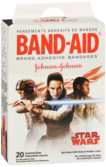 JJ BANDAID KID STARWARS ASST 20CT