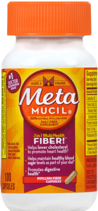 Metamucil Multi-Health Psyllium Fiber Supplement Capsules 100ct