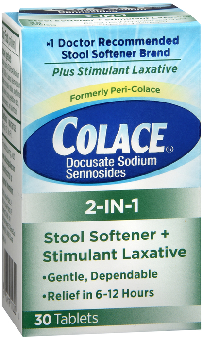 Colace 2-in-1 Stool Softener + Stimulant Laxative Tablets 30ct