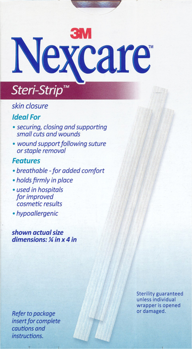 Nexcare Steri-Strip Skin Closure 1/4”x4” 30ct