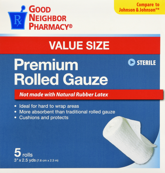 Good Neighbor Pharmacy Premium Rolled Gauze Value Size 5 rolls