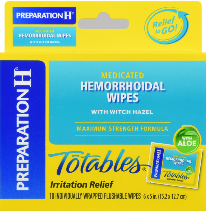 Preparation H Flushable Medicated Hemorrhoid Wipes 10ct