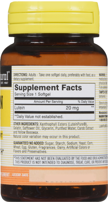 LUTEIN 20MG SOFTGEL 30CT MASON