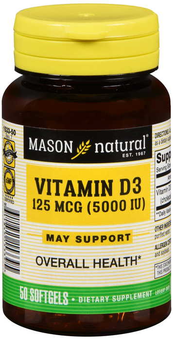 Mason Natural Vitamin D3 5000IU Softgels 50ct