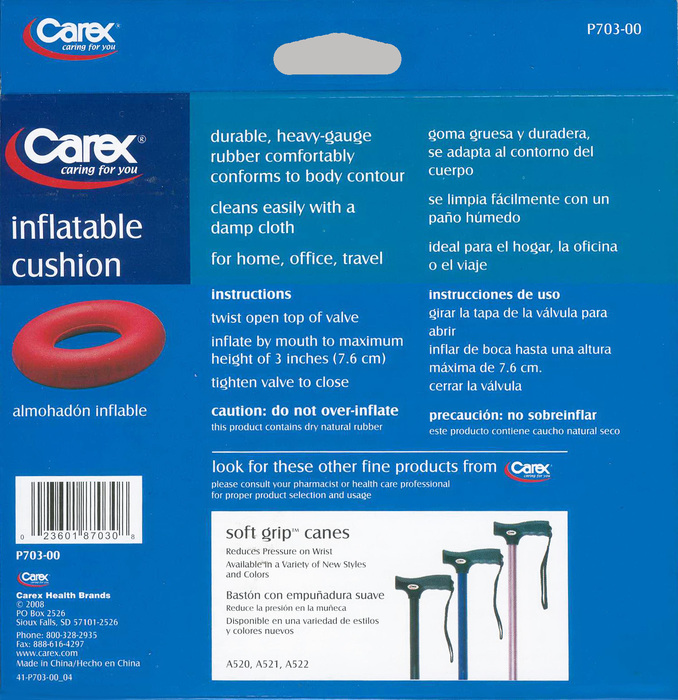 Carex Rubber Inflatable Ring Cushion 1ct