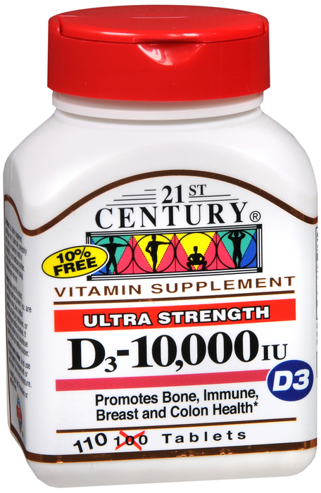 21st Century Vitamin D3 10,000 IU Softgels 110ct