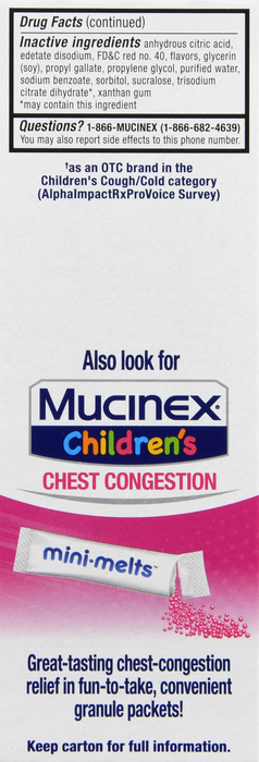 Children's Mucinex Stuffy Nose & Chest Congestion Very Berry Flavor 4oz