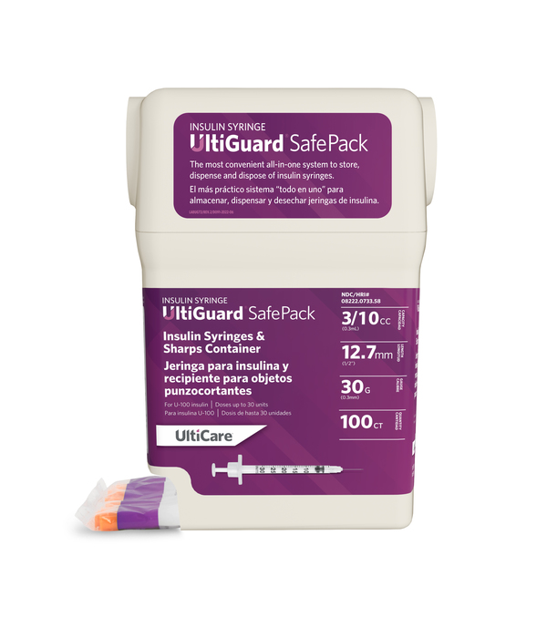 UltiGuard SafePack 30g 3/10cc Syringe 100ct