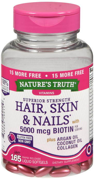 HAIR SKIN NAILS SGEL 150+15 CT NAT TRUTH