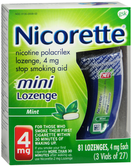 Nicorette Stop Smoking Aid 4mg Mint Mini Nicotine Lozenges 81ct