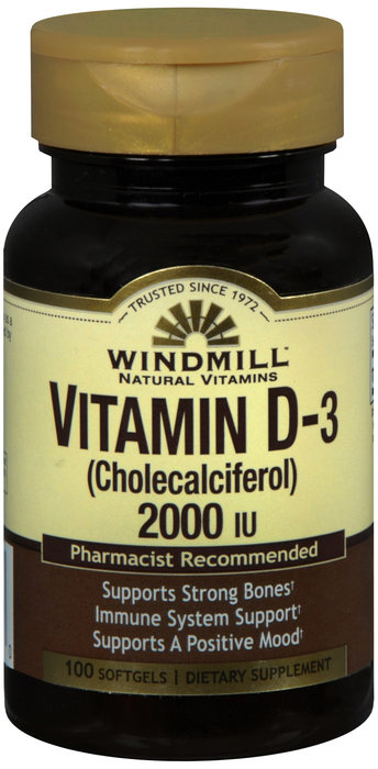 Windmill Vitamin D3 2000IU Softgels 100ct