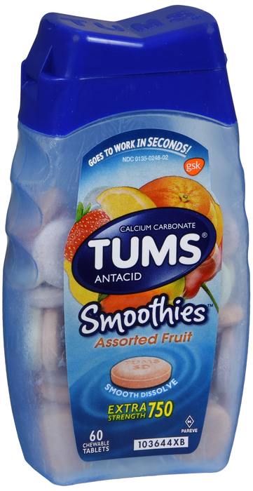 Tums Extra Strength Assorted Fruit Chewable Tablets 60ct