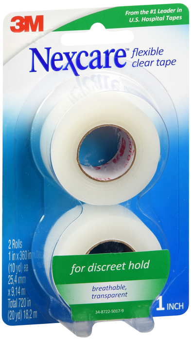 Nexcare Flexible Clear First Aid Tape 1 in x 360 in 2ct