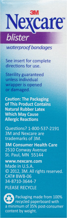 Nexcare Blister Waterproof Bandages 6ct