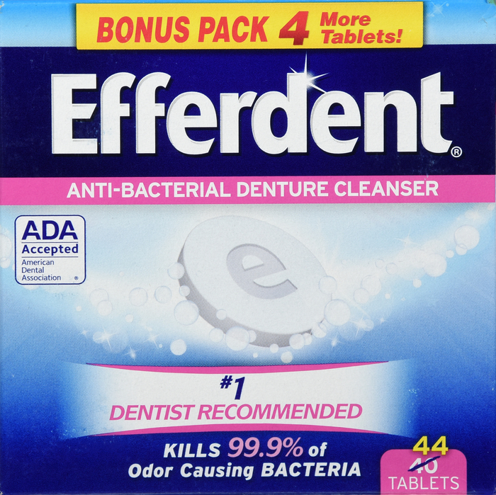 Efferdent Anti-Bacterial Denture Cleanser Mint 44ct