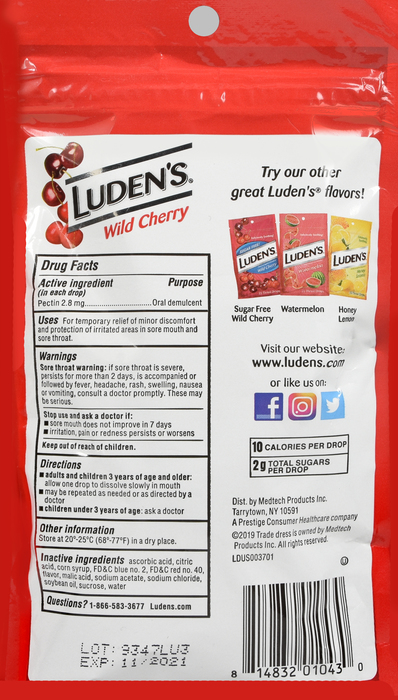 Luden's Wild Cherry Lozenges 30ct