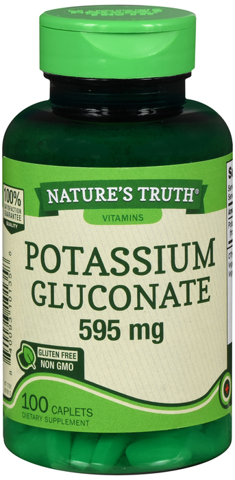 POTASSIUM GLUCNT 595MG CPL 100CT NAT TRU