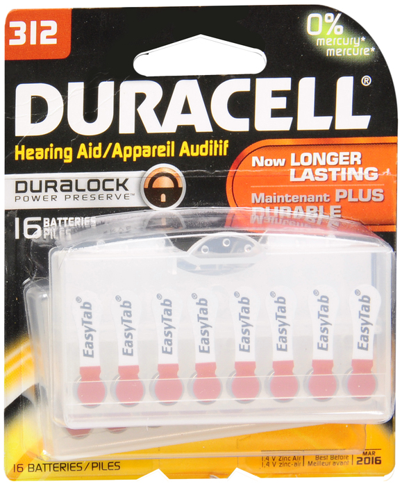 DURACELL HEARING AID DA312 16CT