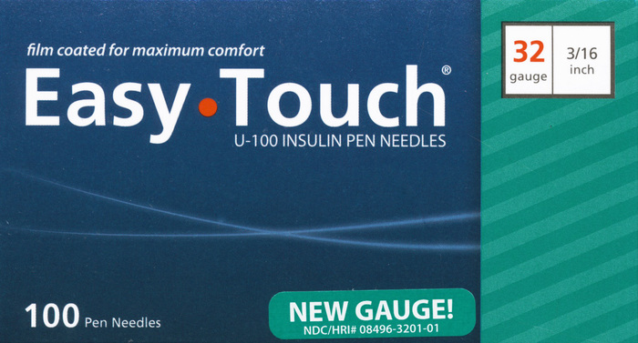 Easy Touch Pen Needles 32Gx3/16" 100ct