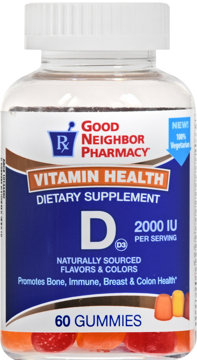 Good Neighbor Pharmacy Vitamin D 2000 IU Assorted Gummies 60ct