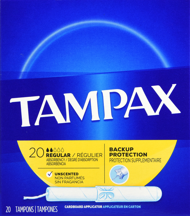 Tampax Flushable Regular Unscented Tampons 20ct