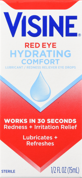 Visine Red Eye Hydrating Comfort Lubricating Eye Drops 0.5oz