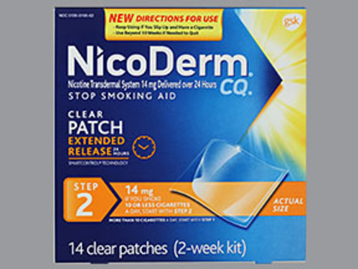 NicoDerm Nicotine Patches 14mg Step 2 Clear Patches 14ct