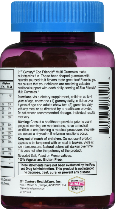 21st Century Zoo Friends Multivitamin Gummies 60ct