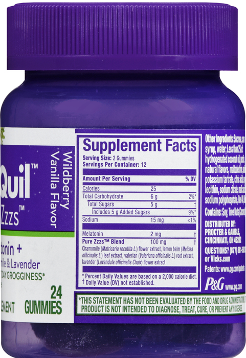 ZZZQuil Pure Zzzs Melatonin Sleep Gummies 24ct