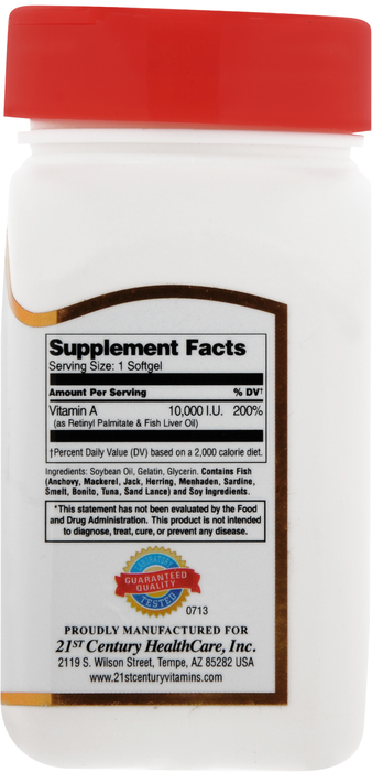 21st Century Vitamin A 10000 IU Softgels 110ct