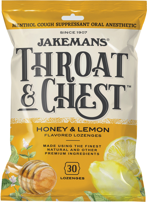 JAKEMANS THROAT & CHEST HNY&LMN LOZ 30CT