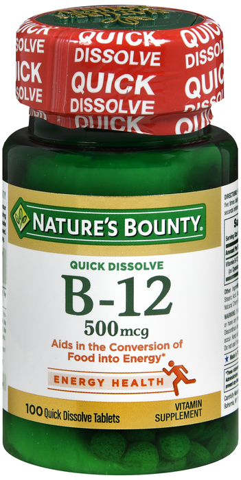 Nature's Bounty Vitamin B-12 500mcg Lozenge 100ct